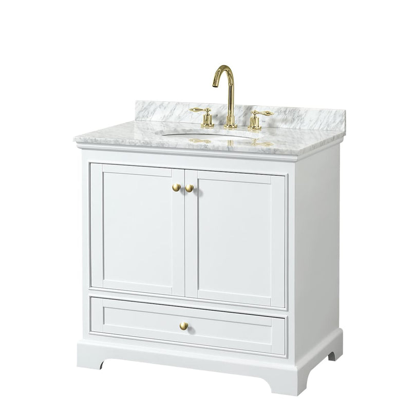 Deborah 36" Free Standing Single Vanity Set with Wood Cabinet and Marble Vanity Top - image 16