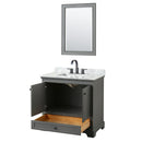 Deborah 36" Free Standing Single Vanity Set with Wood Cabinet, Marble Vanity Top, and Framed Mirror - image 3