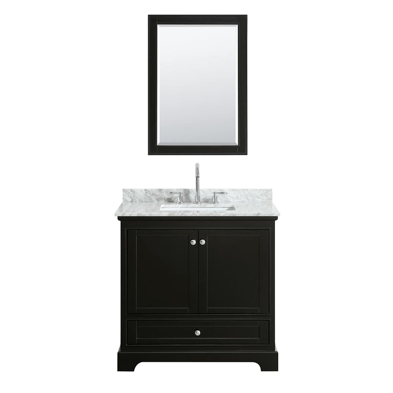Deborah 36" Free Standing Single Vanity Set with Wood Cabinet, Marble Vanity Top, and Framed Mirror - image 17