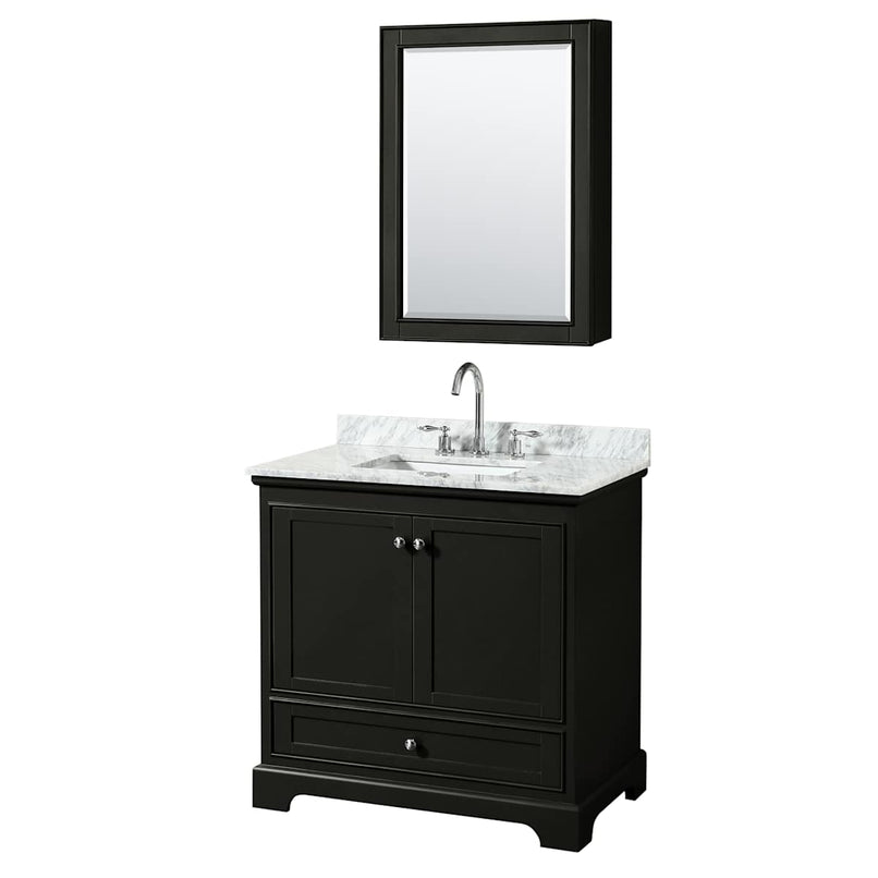 Deborah 36" Free Standing Single Vanity Set with Wood Cabinet, Marble Vanity Top, and Medicine Cabinet - image 17