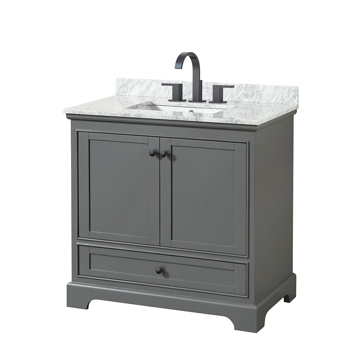 Deborah 36" Free Standing Single Vanity Set with Wood Cabinet and Marble Vanity Top