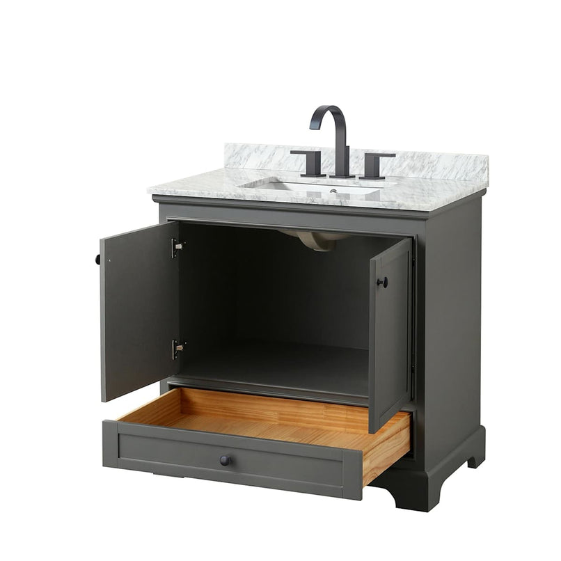 Deborah 36" Free Standing Single Vanity Set with Wood Cabinet and Marble Vanity Top - image 3