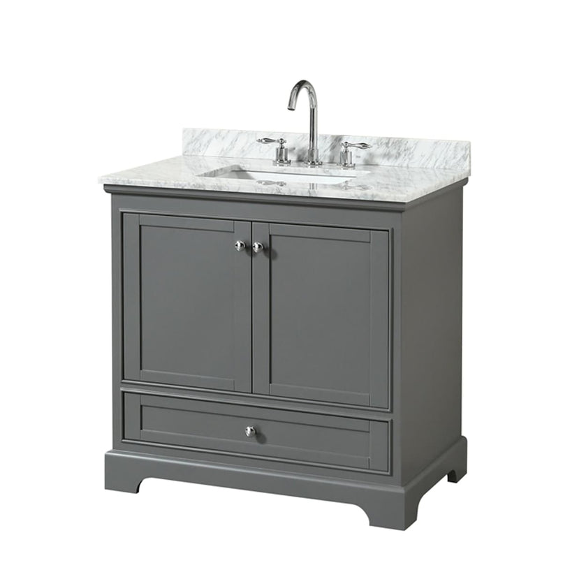 Deborah 36" Free Standing Single Vanity Set with Wood Cabinet and Marble Vanity Top - image 11