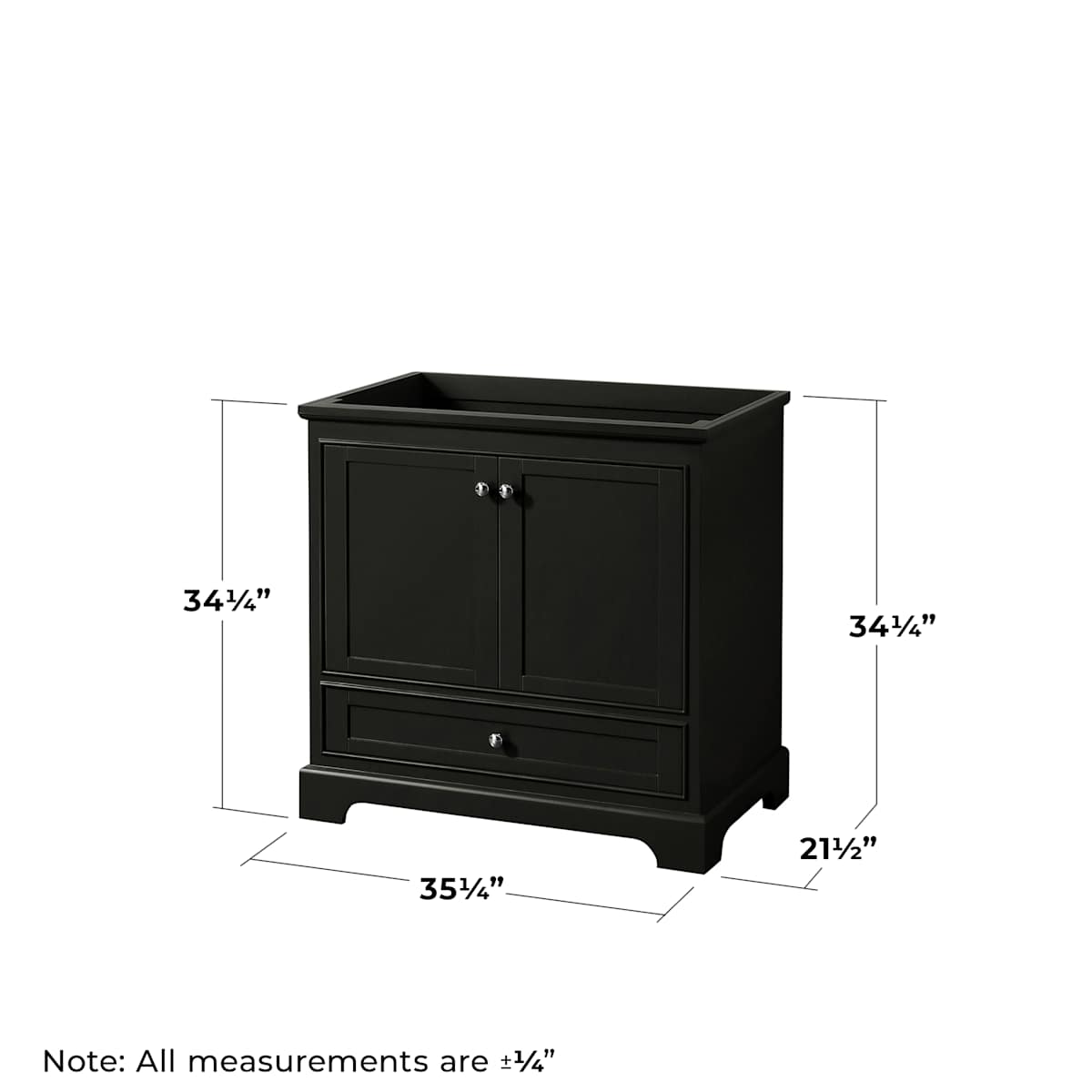Deborah 35-1/4" Free Standing Single Wood Vanity Cabinet Only with Mirror - Less Vanity Top - image 11