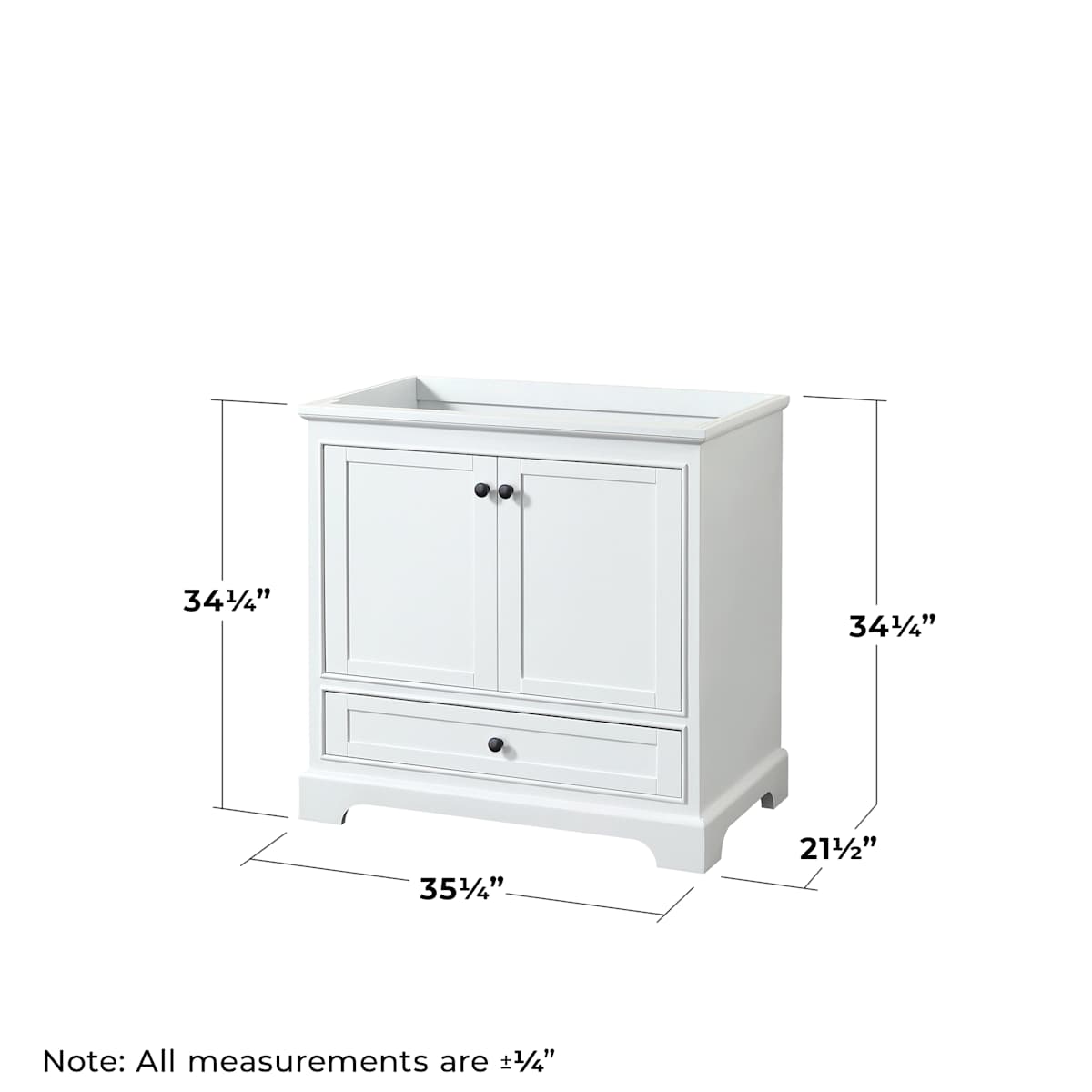 Deborah 35-1/4" Free Standing Single Wood Vanity Cabinet Only with Mirror - Less Vanity Top