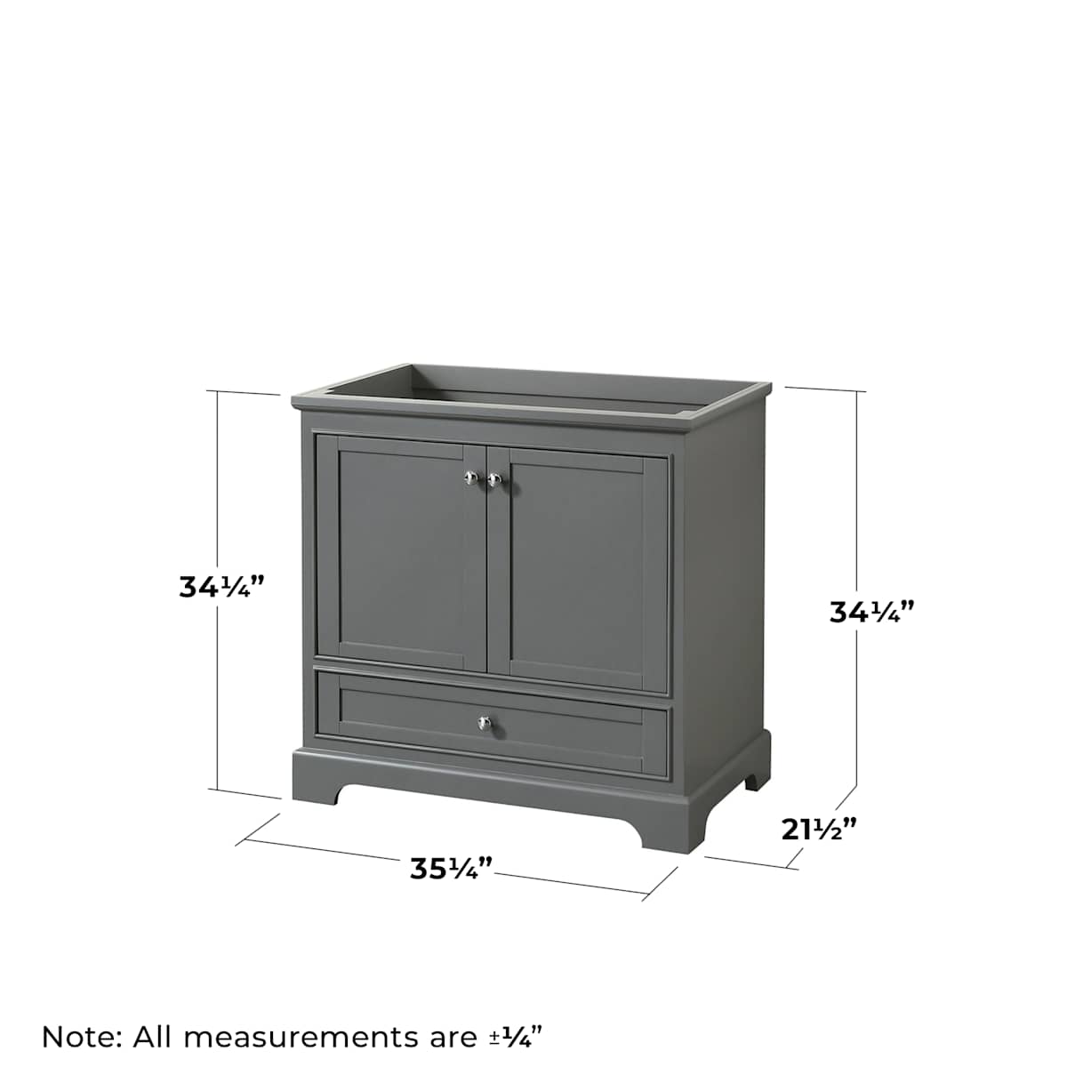 Deborah 35-1/4" Free Standing Single Wood Vanity Cabinet Only with Mirror - Less Vanity Top