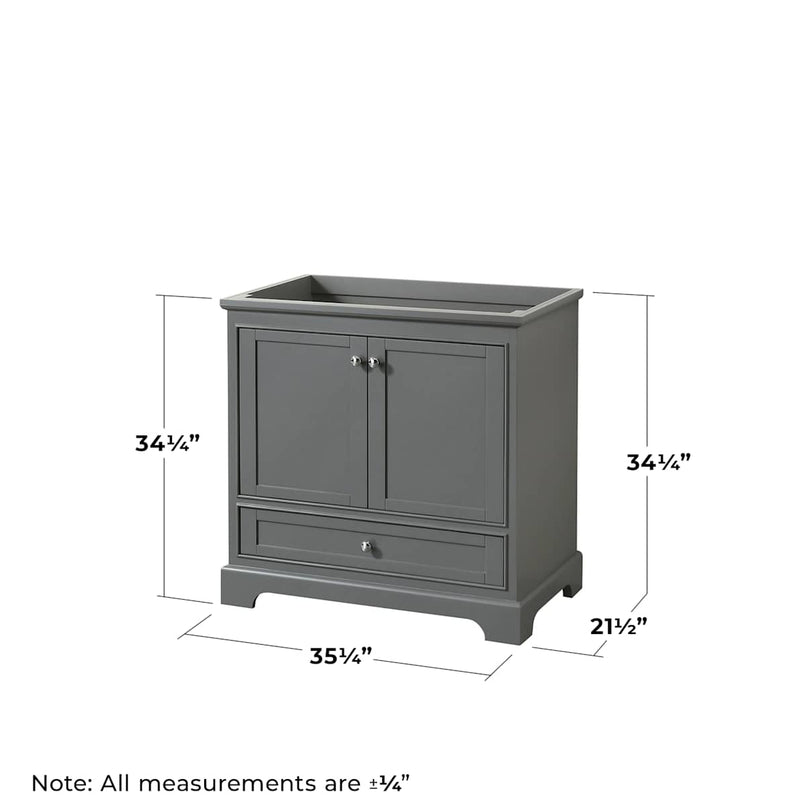 Deborah 35-1/4" Free Standing Single Wood Vanity Cabinet Only - Less Vanity Top - image 6