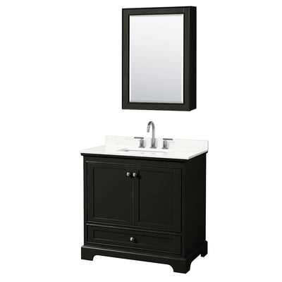Deborah 36" Free Standing Single Basin Vanity Set with Cabinet, Quartz Vanity Top, and Medicine Cabinet - image 1