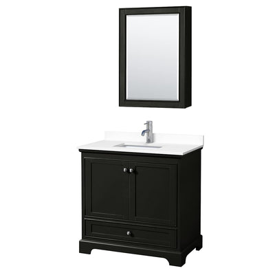 Deborah 36" Free Standing Single Basin Vanity Set with Cultured Marble Vanity Top and Framed Mirror - image 1