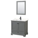 Deborah 36" Free Standing Single Basin Vanity Set with Cultured Marble Vanity Top and Framed Mirror - image 1