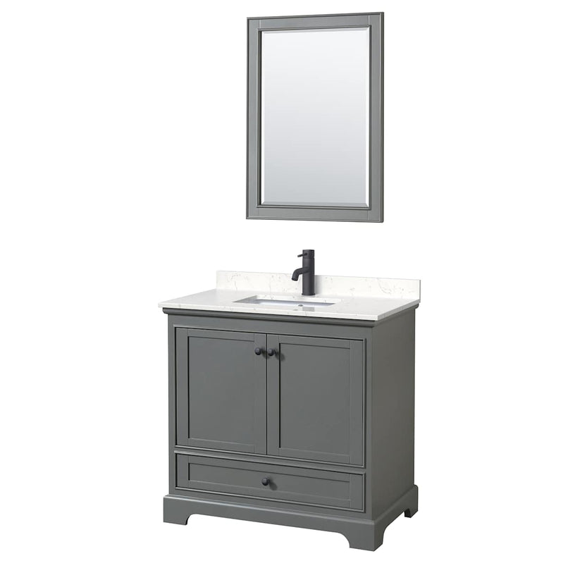 Deborah 36" Free Standing Single Basin Vanity Set with Cultured Marble Vanity Top and Framed Mirror - image 1