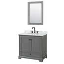 Deborah 36" Free Standing Single Vanity Set with Wood Cabinet, Marble Vanity Top, and Framed Mirror - image 1