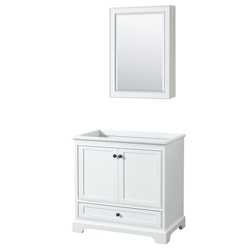 Deborah 35-1/4" Free Standing Single Wood Vanity Cabinet Only with Mirror - Less Vanity Top - image 1