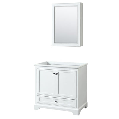 Deborah 35-1/4" Free Standing Single Wood Vanity Cabinet Only with Mirror - Less Vanity Top - image 1