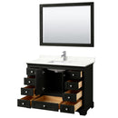 Deborah 48" Free Standing Single Basin Vanity Set with Cabinet, Quartz Vanity Top, and Framed Mirror - image 3