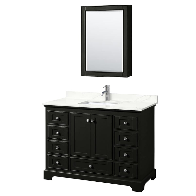 Deborah 48" Free Standing Single Basin Vanity Set with Cabinet, Quartz Vanity Top, and Medicine Cabinet - image 2