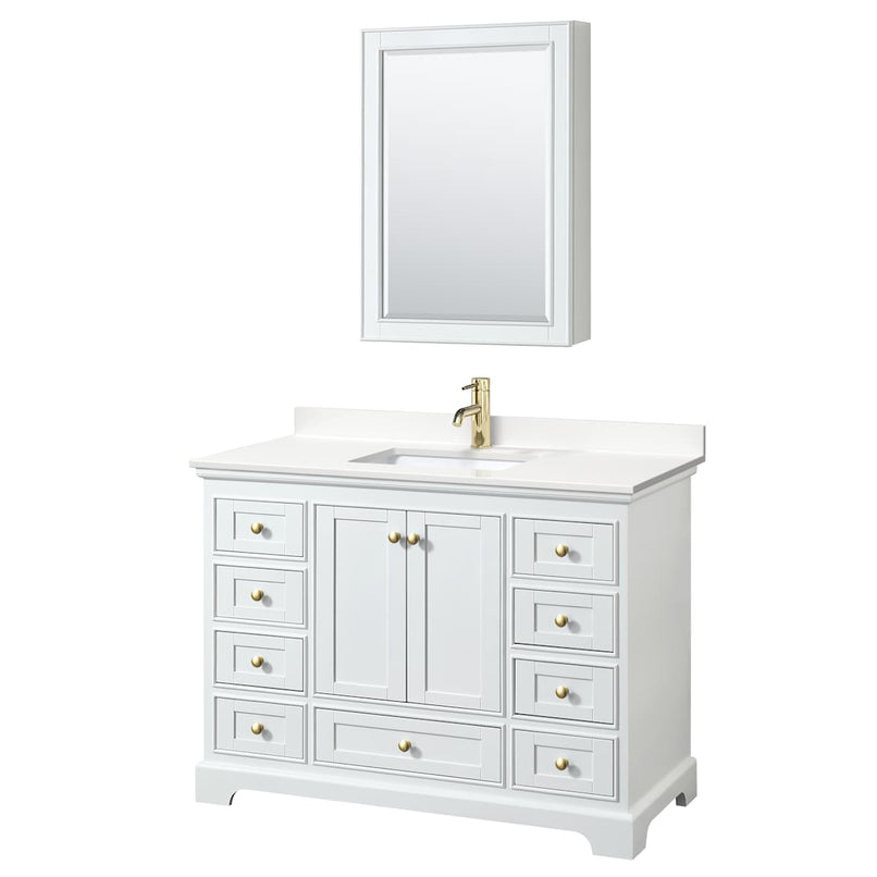 Deborah 48" Free Standing Single Basin Vanity Set with Cabinet, Quartz Vanity Top, and Medicine Cabinet - image 11