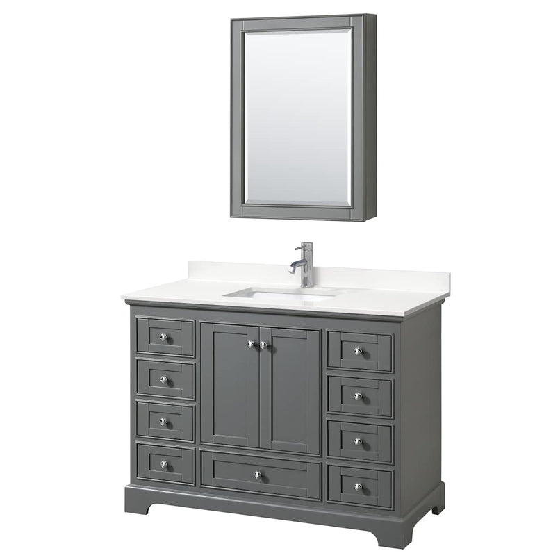 Deborah 48" Free Standing Single Basin Vanity Set with Cabinet, Quartz Vanity Top, and Medicine Cabinet - image 15