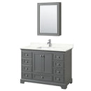 Deborah 48" Free Standing Single Basin Vanity Set with Cabinet, Quartz Vanity Top, and Medicine Cabinet - image 16