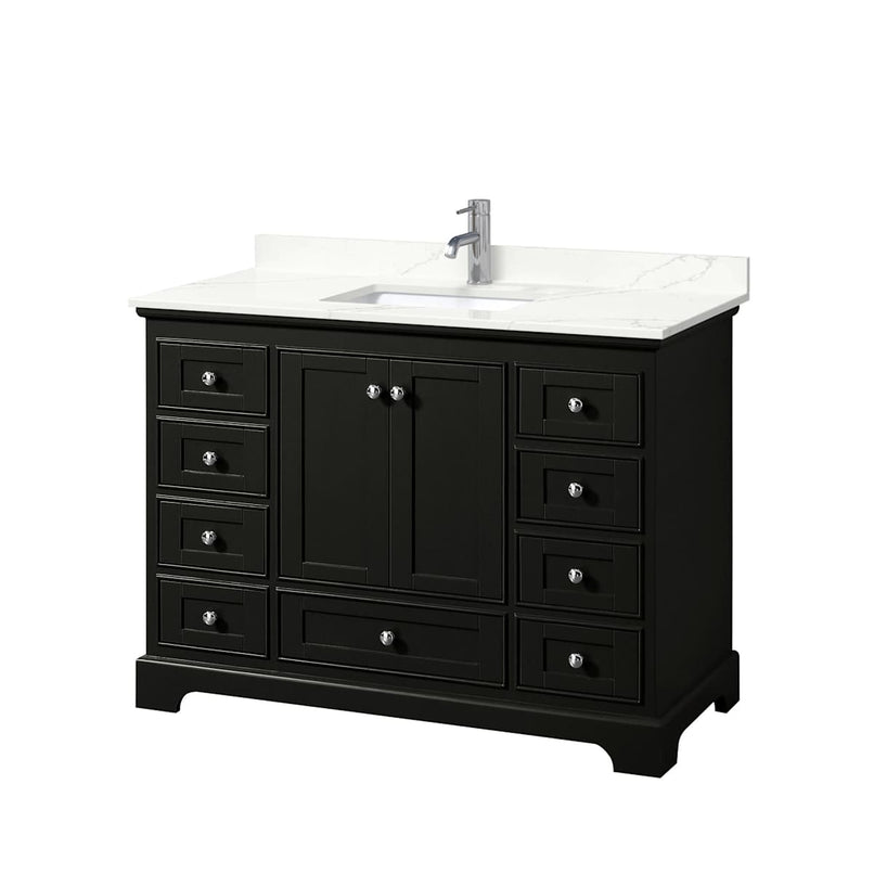 Deborah 48" Free Standing Single Basin Vanity Set with Cabinet and Quartz Vanity Top - image 2