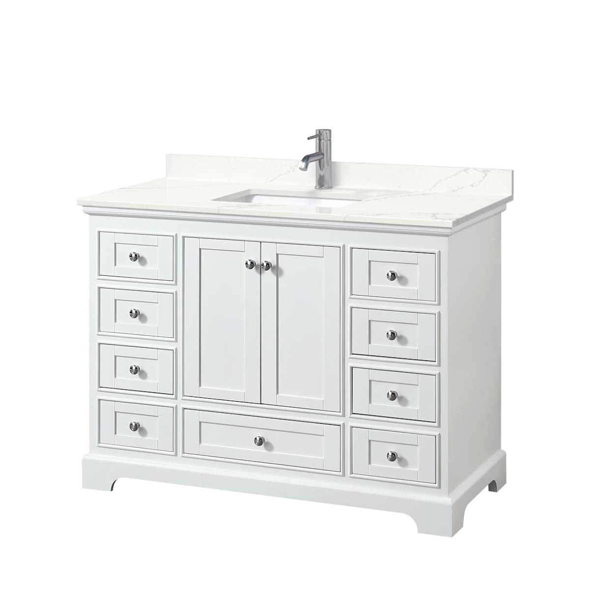 Deborah 48" Free Standing Single Basin Vanity Set with Cabinet and Quartz Vanity Top