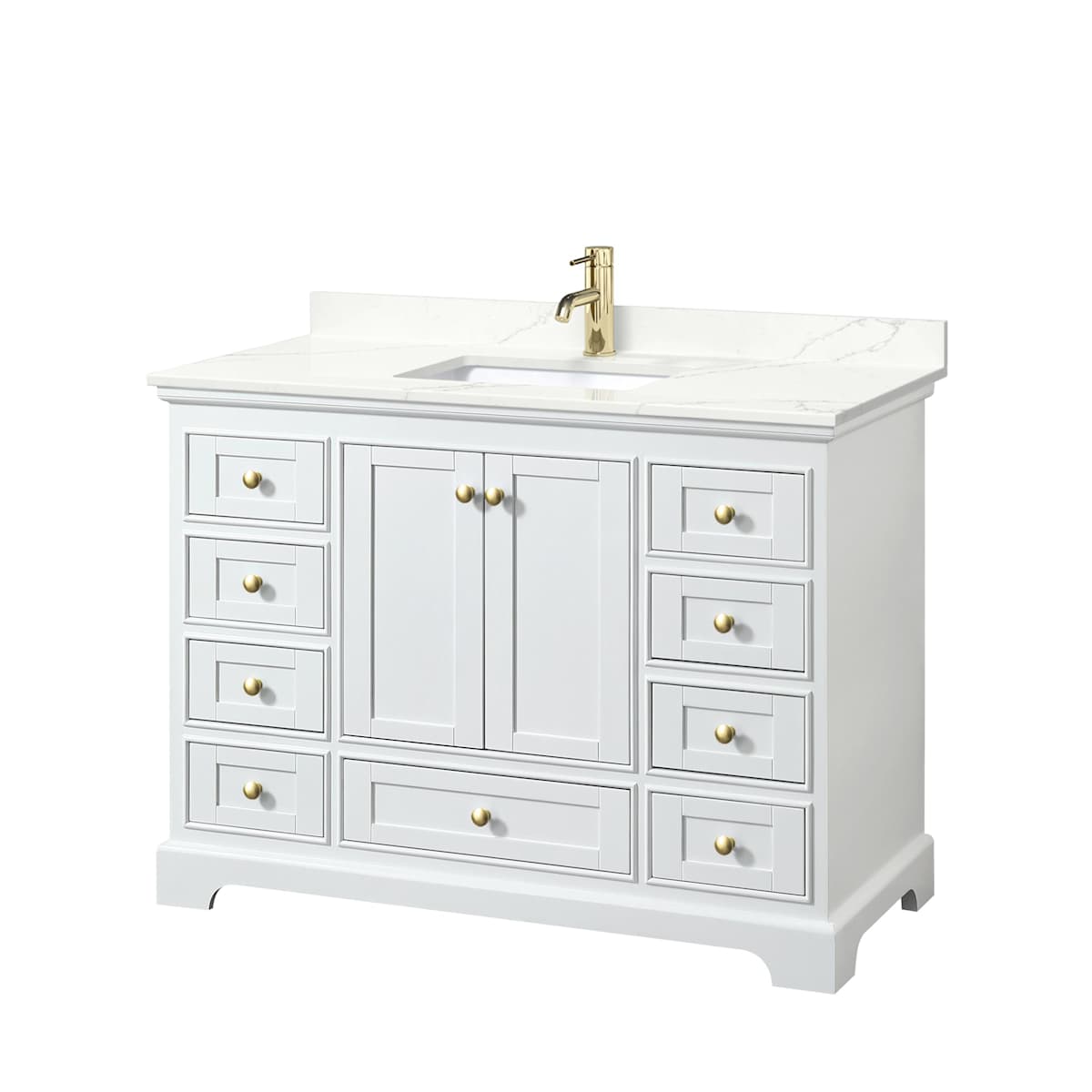 Deborah 48" Free Standing Single Basin Vanity Set with Cabinet and Quartz Vanity Top