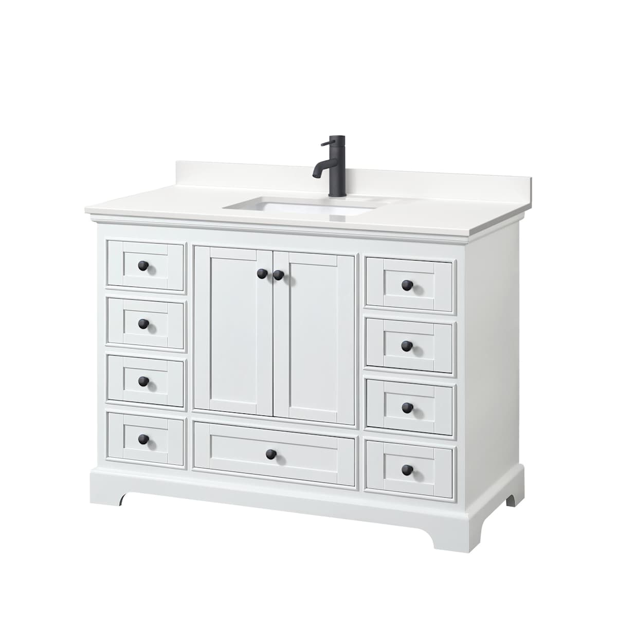 Deborah 48" Free Standing Single Basin Vanity Set with Cabinet and Quartz Vanity Top