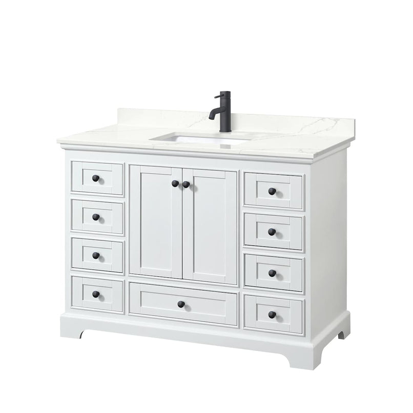 Deborah 48" Free Standing Single Basin Vanity Set with Cabinet and Quartz Vanity Top - image 13