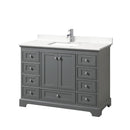 Deborah 48" Free Standing Single Basin Vanity Set with Cabinet and Quartz Vanity Top - image 14