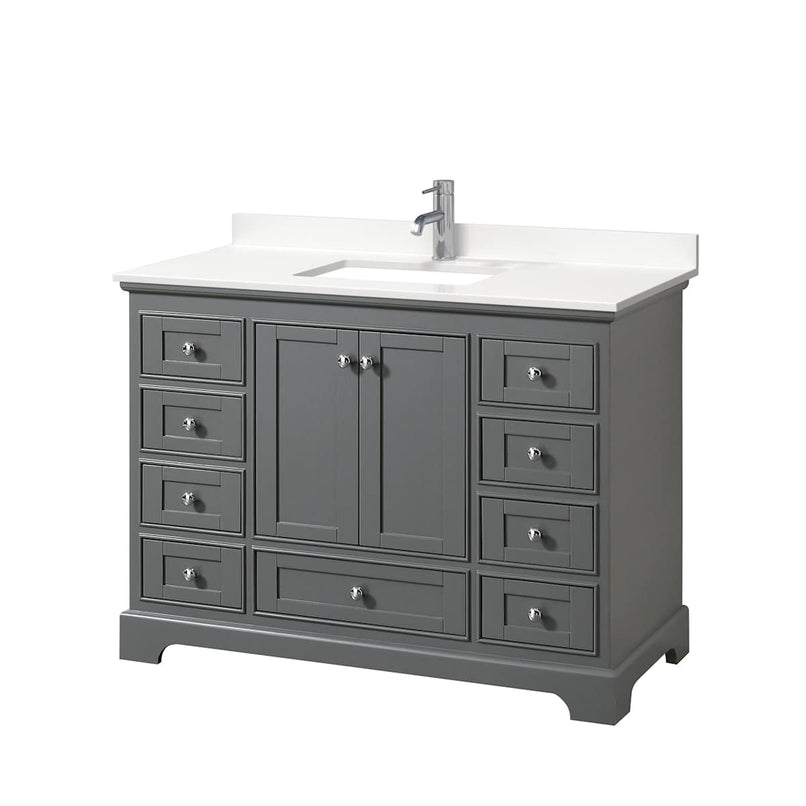Deborah 48" Free Standing Single Basin Vanity Set with Cabinet and Quartz Vanity Top - image 14