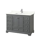 Deborah 48" Free Standing Single Basin Vanity Set with Cabinet and Quartz Vanity Top - image 15