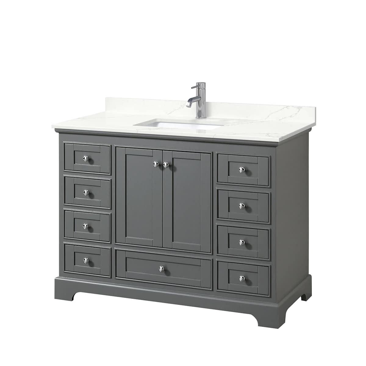Deborah 48" Free Standing Single Basin Vanity Set with Cabinet and Quartz Vanity Top - image 15