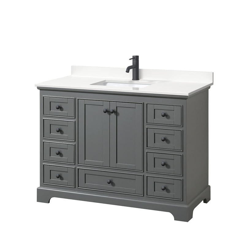 Deborah 48" Free Standing Single Basin Vanity Set with Cabinet and Quartz Vanity Top - image 16