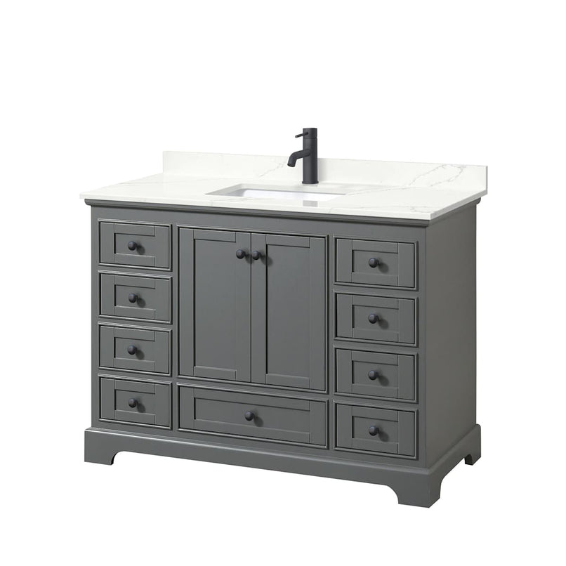Deborah 48" Free Standing Single Basin Vanity Set with Cabinet and Quartz Vanity Top - image 17