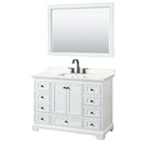 Deborah 48" Free Standing Single Basin Vanity Set with Cabinet, Quartz Vanity Top, and Framed Mirror - image 14