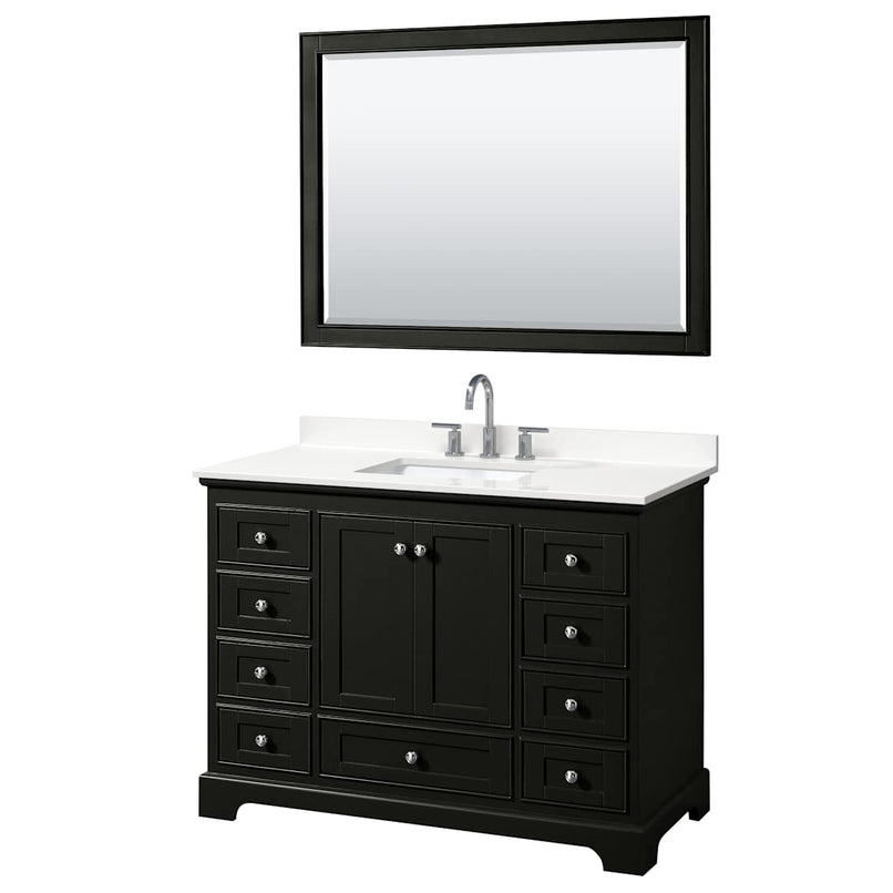 Deborah 48" Free Standing Single Basin Vanity Set with Cabinet, Quartz Vanity Top, and Framed Mirror - image 19
