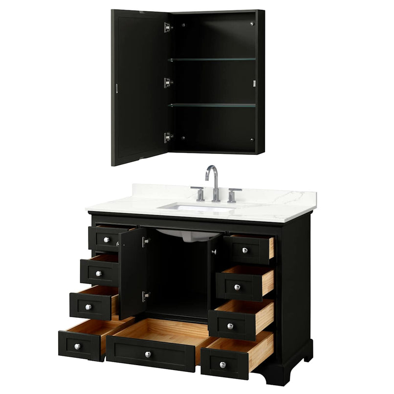 Deborah 48" Free Standing Single Basin Vanity Set with Cabinet, Quartz Vanity Top, and Medicine Cabinet - image 3
