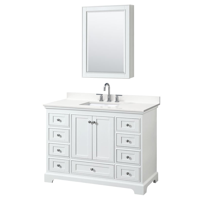 Deborah 48" Free Standing Single Basin Vanity Set with Cabinet, Quartz Vanity Top, and Medicine Cabinet - image 9