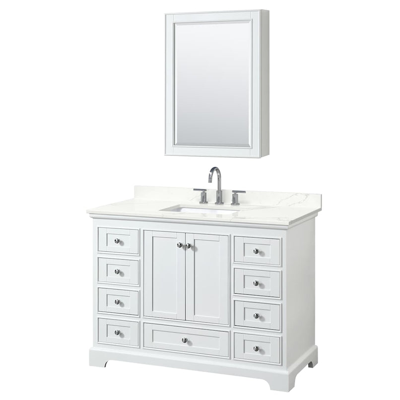 Deborah 48" Free Standing Single Basin Vanity Set with Cabinet, Quartz Vanity Top, and Medicine Cabinet - image 10