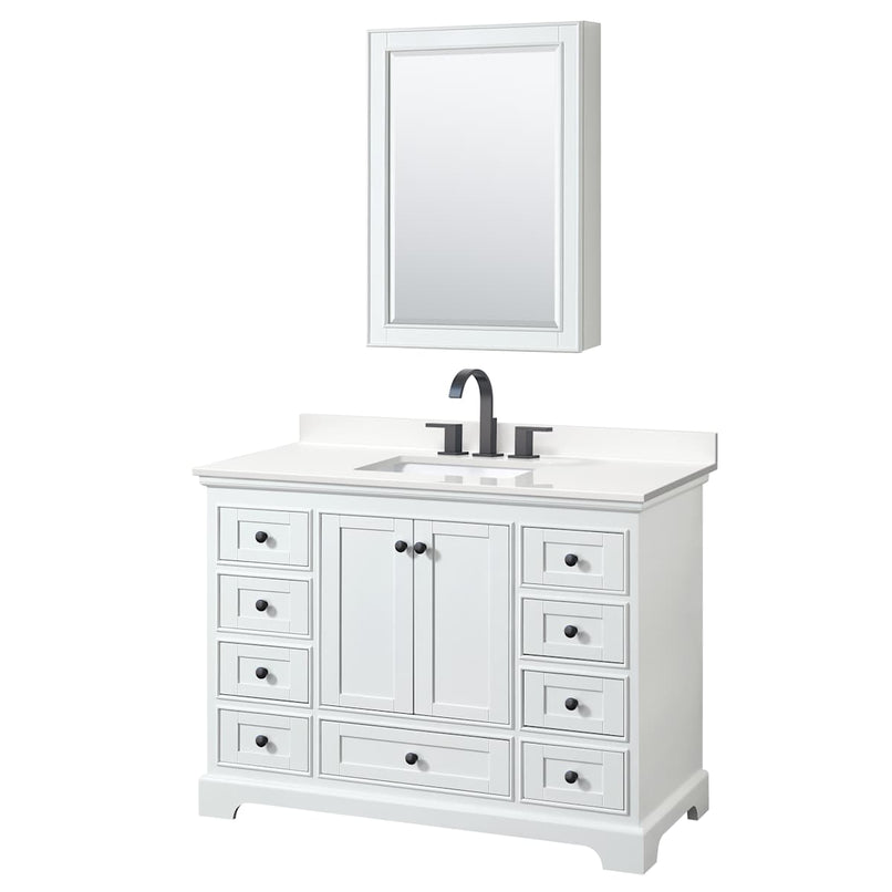 Deborah 48" Free Standing Single Basin Vanity Set with Cabinet, Quartz Vanity Top, and Medicine Cabinet - image 13