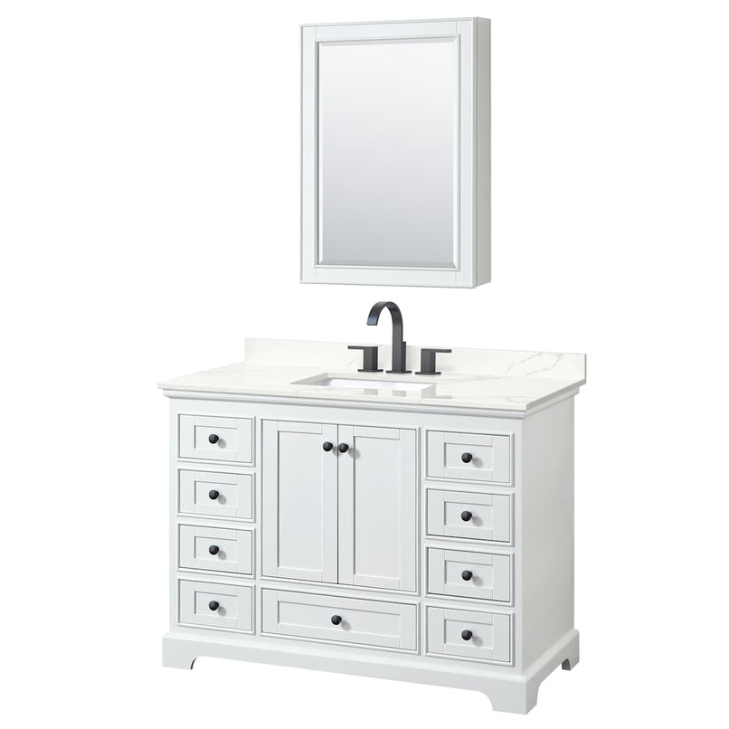 Deborah 48" Free Standing Single Basin Vanity Set with Cabinet, Quartz Vanity Top, and Medicine Cabinet - image 14
