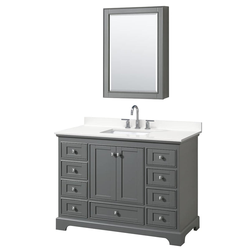 Deborah 48" Free Standing Single Basin Vanity Set with Cabinet, Quartz Vanity Top, and Medicine Cabinet - image 15