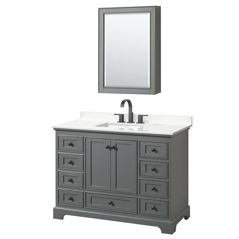 Deborah 48" Free Standing Single Basin Vanity Set with Cabinet, Quartz Vanity Top, and Medicine Cabinet - image 17