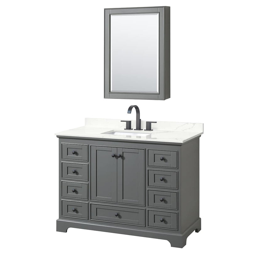 Deborah 48" Free Standing Single Basin Vanity Set with Cabinet, Quartz Vanity Top, and Medicine Cabinet - image 18