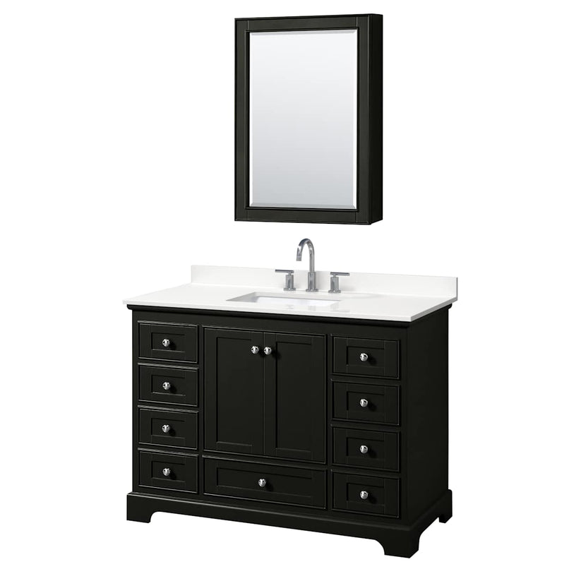 Deborah 48" Free Standing Single Basin Vanity Set with Cabinet, Quartz Vanity Top, and Medicine Cabinet - image 19