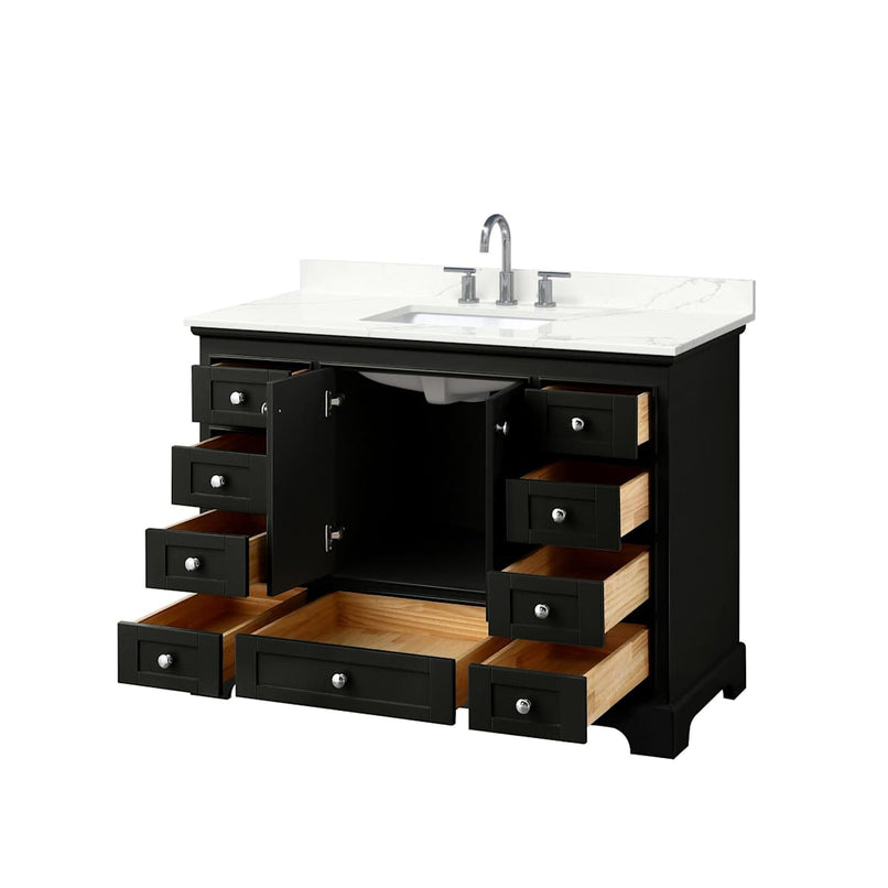 Deborah 48" Free Standing Single Basin Vanity Set with Cabinet and Quartz Vanity Top - image 3