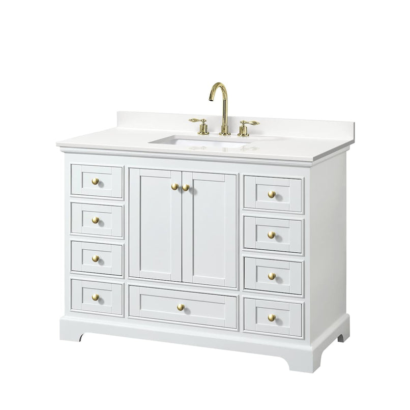 Deborah 48" Free Standing Single Basin Vanity Set with Cabinet and Quartz Vanity Top - image 10