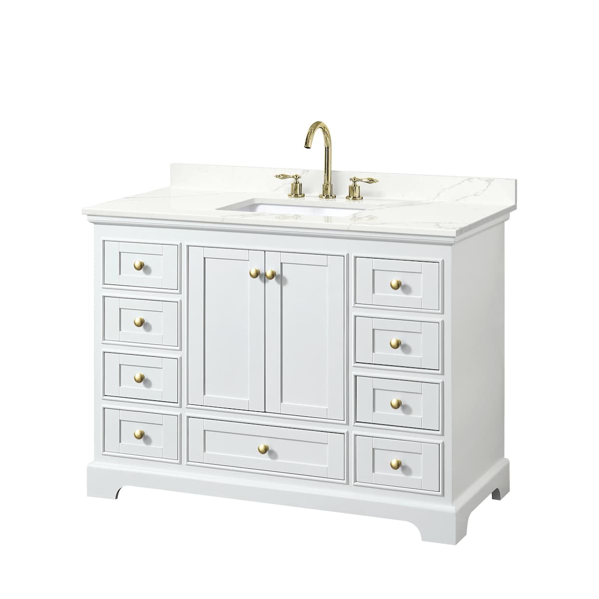 Deborah 48" Free Standing Single Basin Vanity Set with Cabinet and Quartz Vanity Top