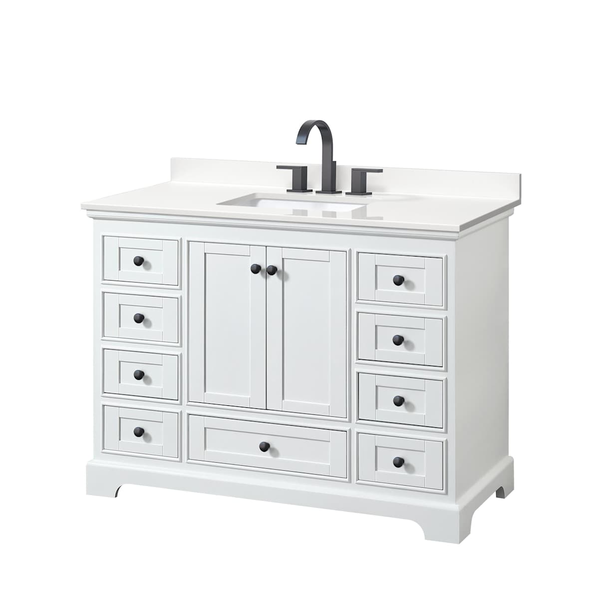 Deborah 48" Free Standing Single Basin Vanity Set with Cabinet and Quartz Vanity Top