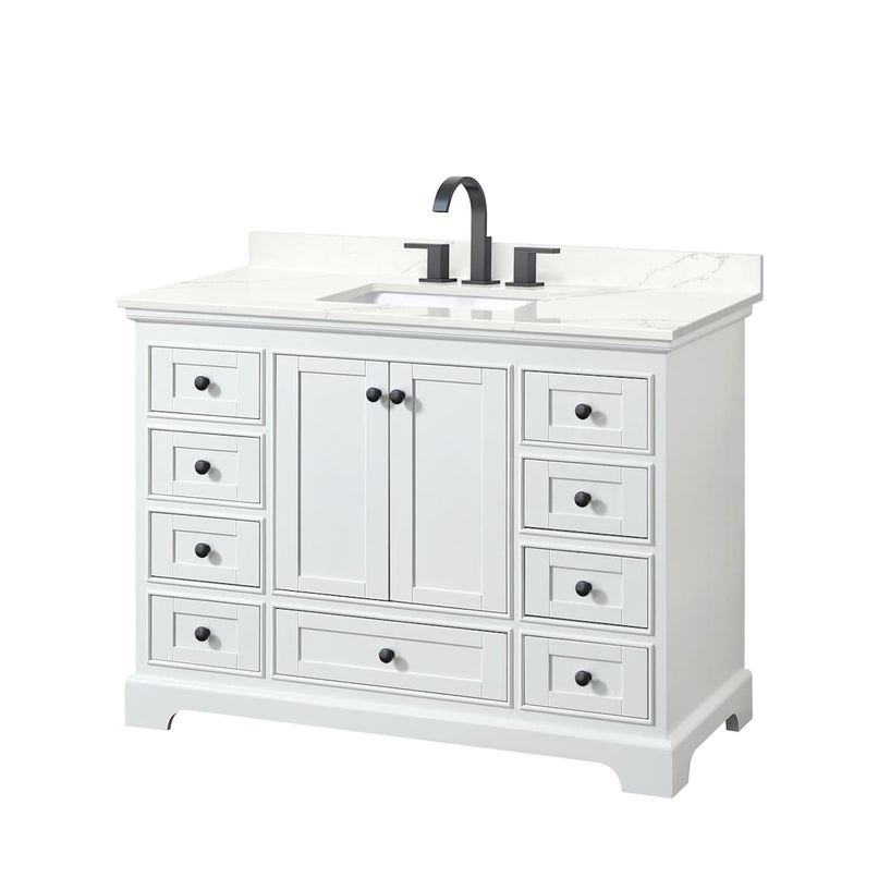 Deborah 48" Free Standing Single Basin Vanity Set with Cabinet and Quartz Vanity Top - image 13